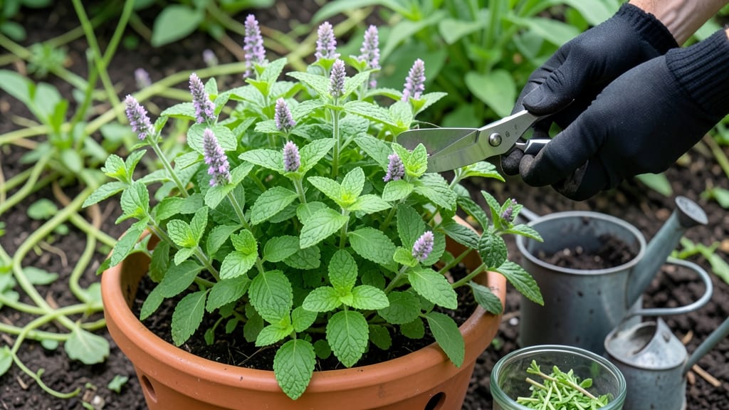 How to Harvest Mint So It Keeps Growing: Prune at Base for Bushier Regrowth