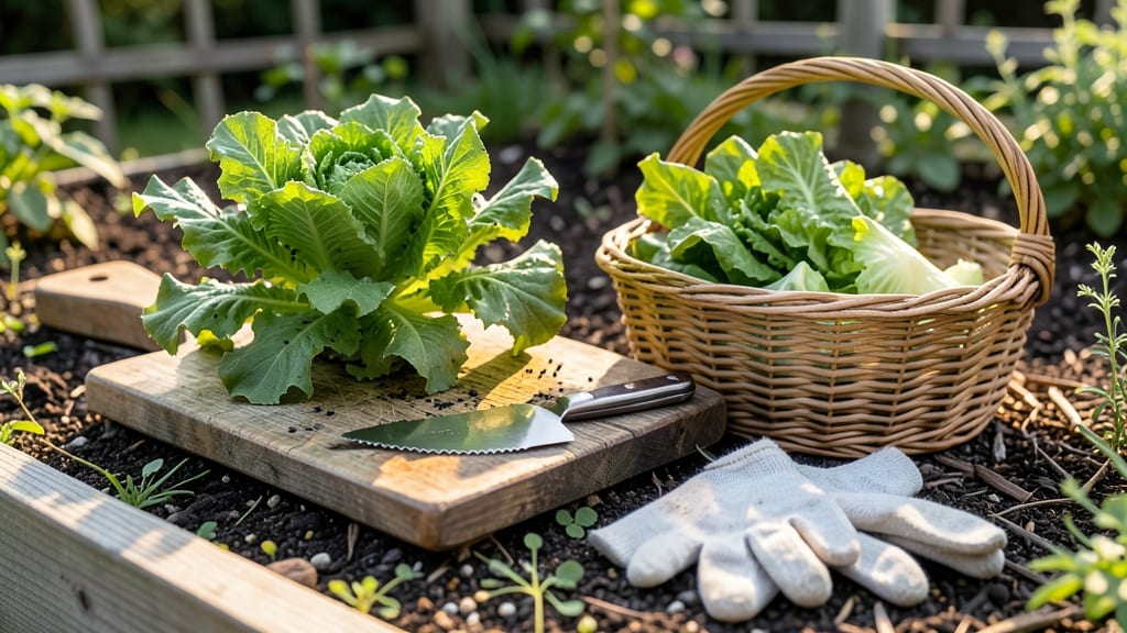 Harvest Black Seeded Simpson Lettuce: When Outer Leaves Cup for Peak Flavor