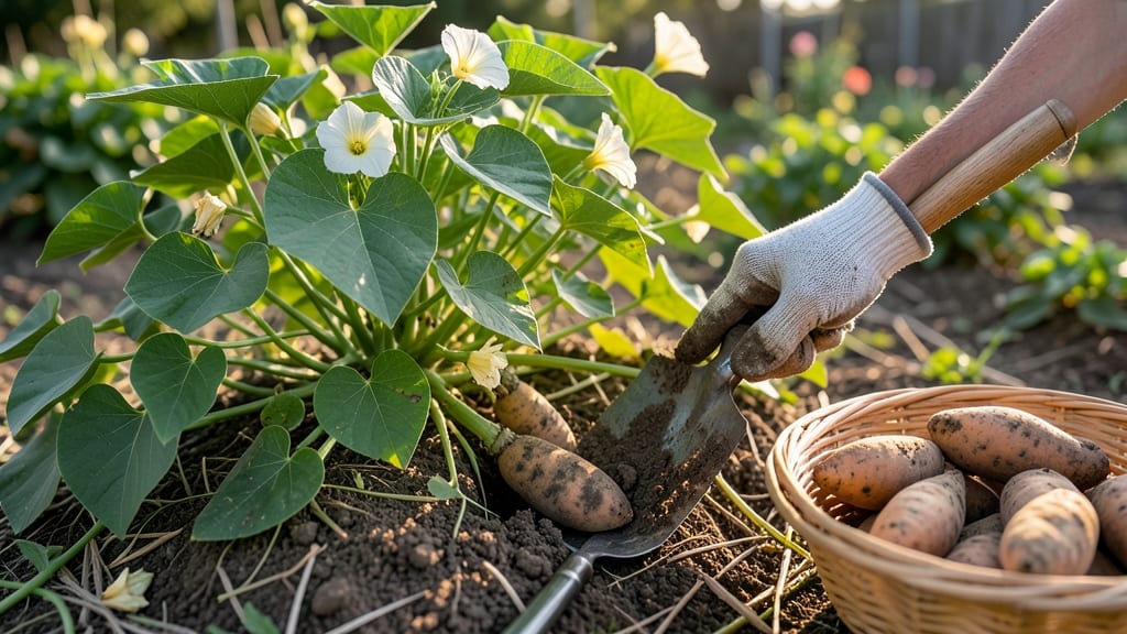 How to Tell When to Harvest Sweet Potatoes: Skin Hardness Stem Snap Test